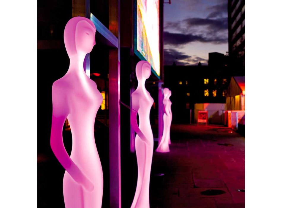 Ogrodowa lampa podłogowa z oświetleniem RGBW Led, projekt statuetki - Penelope od Myyour Viadurini