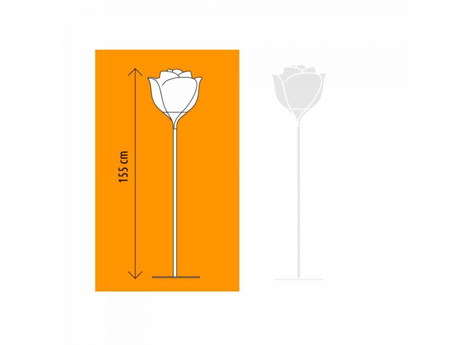 Wewnętrzna plastikowa lampa podłogowa Flower Design - Baby Love od Myyour Viadurini