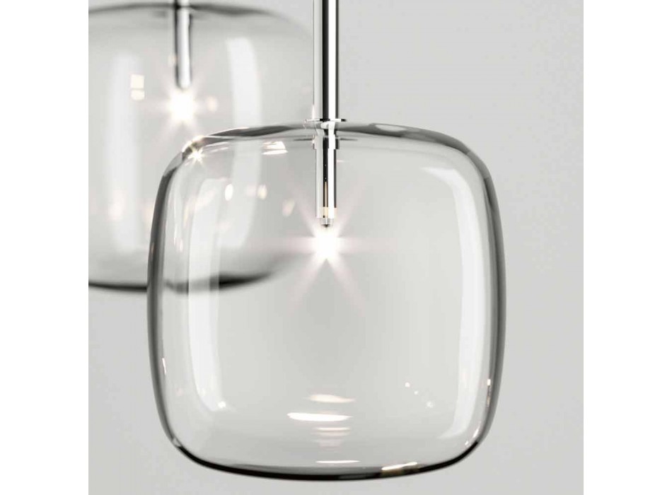 Designerska lampa podłogowa z błyszczącą metalową strukturą Made in Italy - Donatina Viadurini