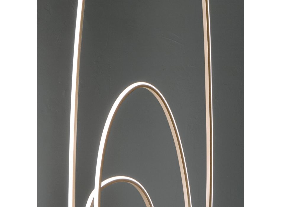 Designerska lampa podłogowa w złotym wykończeniu malowanego metalu z diodą LED - Simea Viadurini