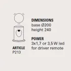 Lampa podłogowa, nowoczesny design z 3 światłami, U-Boot - Toscot Viadurini