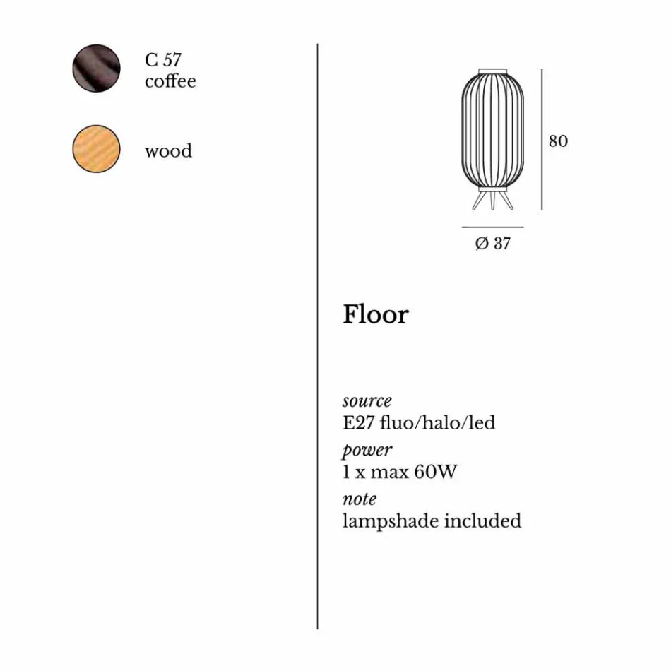 Nowoczesna lampa podłogowa ze stali Fanny, Ø37xh80 cm Viadurini