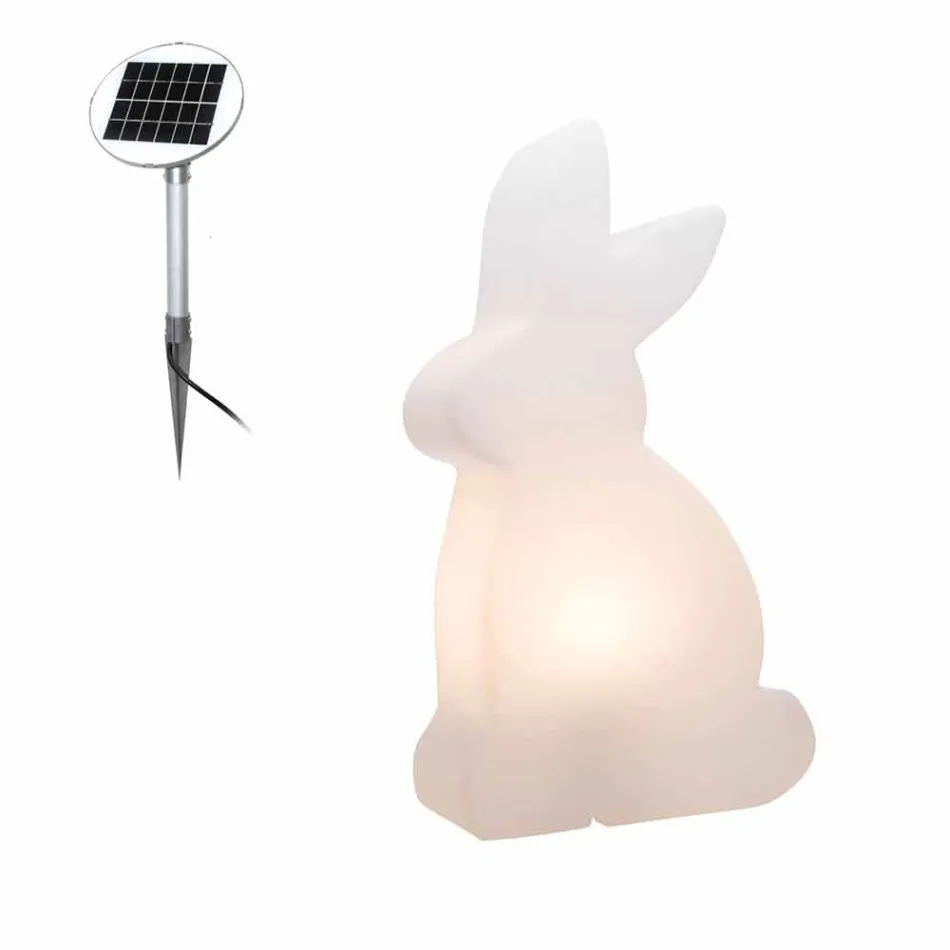 Designerska lampa podłogowa, biały królik do wnętrz i na zewnątrz - Conigliostar Viadurini