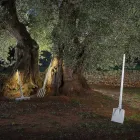 Zewnętrzna lampa podłogowa z białego technopolimeru, 3 formy - narzędzia Viadurini