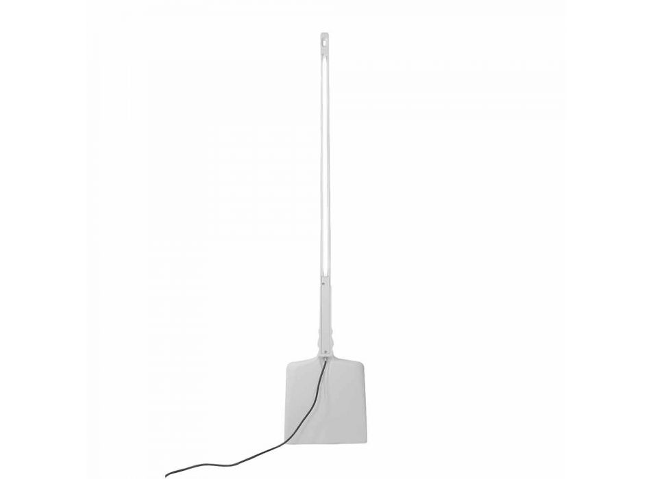Zewnętrzna lampa podłogowa z białego technopolimeru, 3 formy - narzędzia Viadurini