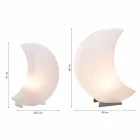 Lampa podłogowa w kształcie księżyca, plastikowa, 2 rozmiary, nowoczesny design - Lunastar Viadurini