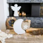 Lampa podłogowa w kształcie księżyca, plastikowa, 2 rozmiary, nowoczesny design - Lunastar Viadurini