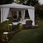 Ogrodowa lampa podłogowa aluminiowa biała konstrukcja z liściem lilii wodnej - Cipriam Viadurini