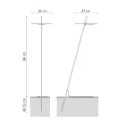 Ogrodowa lampa podłogowa aluminiowa biała konstrukcja z liściem lilii wodnej - Cipriam Viadurini