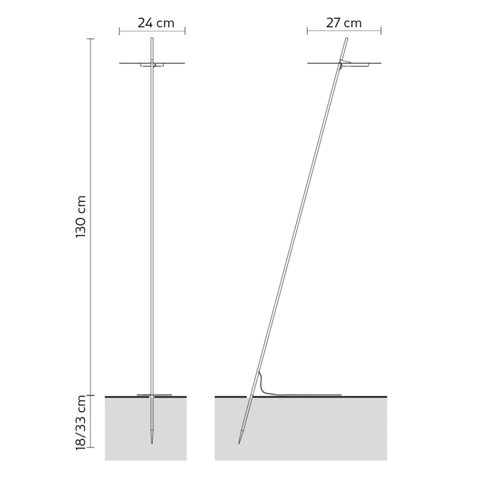 Ogrodowa lampa podłogowa aluminiowa biała konstrukcja z liściem lilii wodnej - Cipriam Viadurini