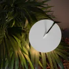 Ogrodowa lampa podłogowa aluminiowa biała konstrukcja z liściem lilii wodnej - Cipriam Viadurini