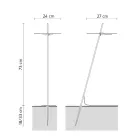 Ogrodowa lampa podłogowa aluminiowa biała konstrukcja z liściem lilii wodnej - Cipriam Viadurini