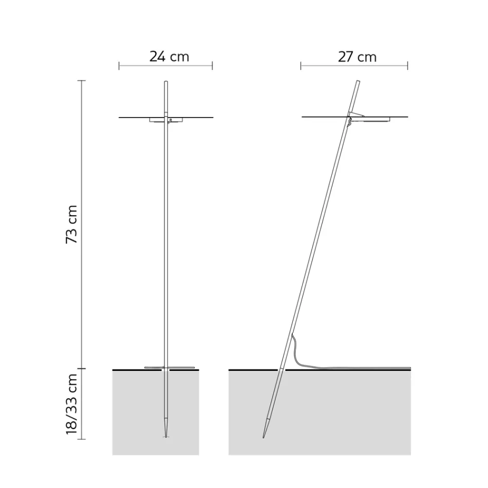 Ogrodowa lampa podłogowa aluminiowa biała konstrukcja z liściem lilii wodnej - Cipriam Viadurini