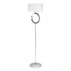 Lampa podłogowa ze stali z białym abażurem Hmax 149,5cm Moon Viadurini