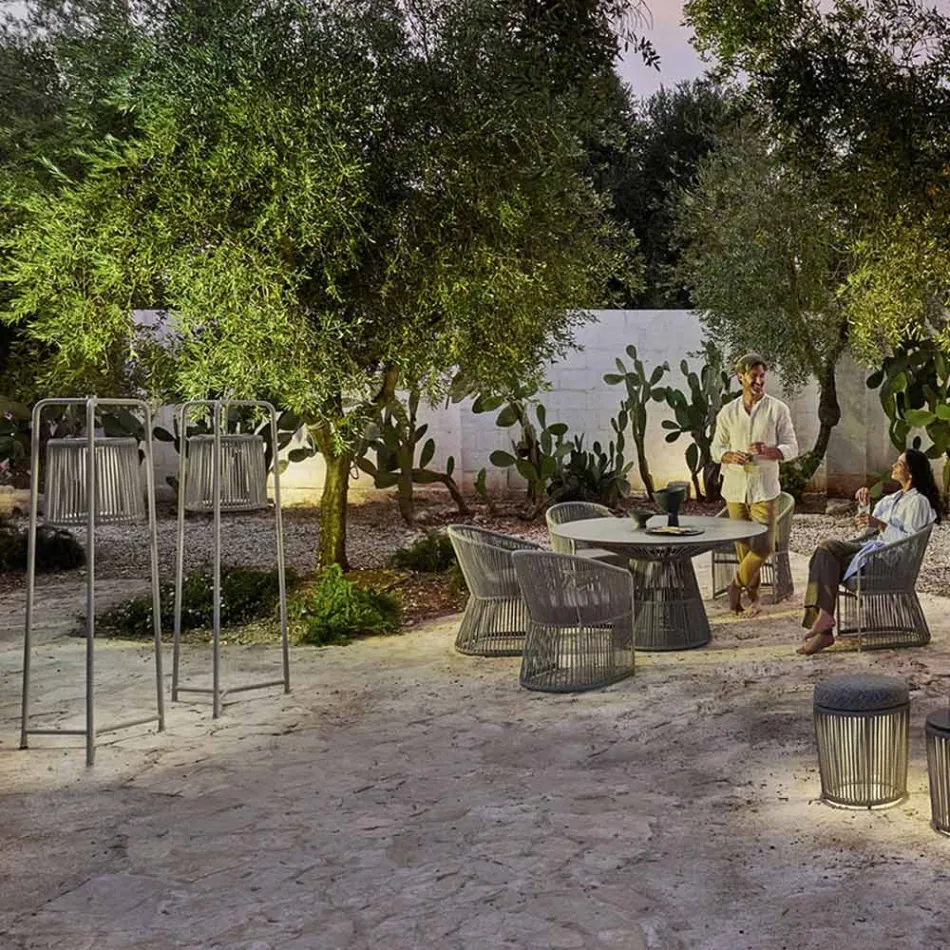 Lampa podłogowa z aluminium i włókna Made in Italy - Tibidabo by Varaschin Viadurini