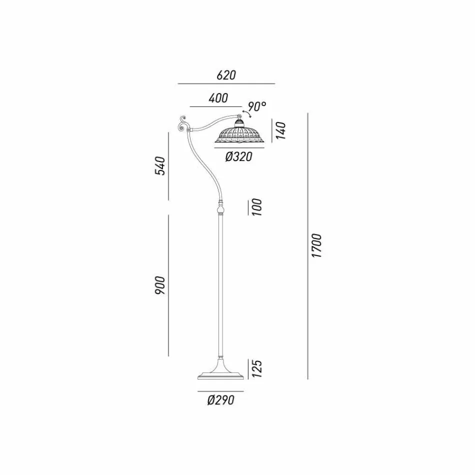 Lampa podłogowa secesja ceramika Anita Il Fanale Viadurini