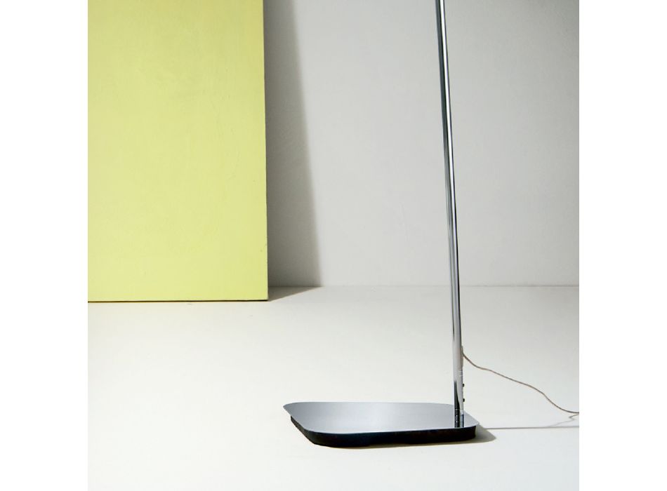 Metalowa lampa podłogowa z kloszem z pcv pokryta tkaniną - Igeo Viadurini