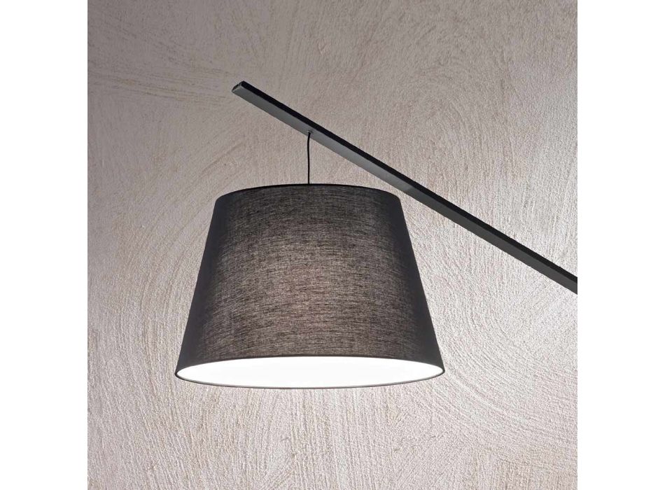 Metalowa lampa podłogowa z abażurem pokrytym tkaniną - Rivella Viadurini