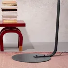 Metalowa lampa podłogowa z abażurem pokrytym tkaniną - Rivella Viadurini