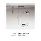 Metalowa lampa podłogowa z abażurem pokrytym tkaniną - Rivella Viadurini