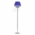 Lampa podłogowa z chromowanego metalu z abażurem z tkaniny Made in Italy - Soya Viadurini