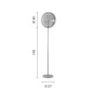 Lampa podłogowa z metalu i szkła ozdobiona koncentrycznymi liniami - Hackberry Viadurini