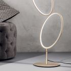Metalowa lampa podłogowa ze złotym wykończeniem ze ściemnianą diodą LED - Raissa Viadurini