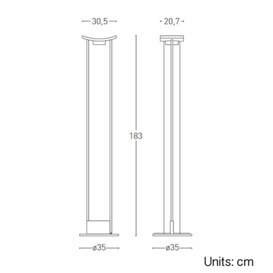 Lampa podłogowa z lakierowanego metalu ze zintegrowaną diodą LED Made in Italy - Indra Viadurini