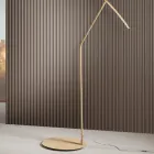 Lampa podłogowa z metalu malowanego w różnych kolorach i ściemnianej diody LED - klon Viadurini