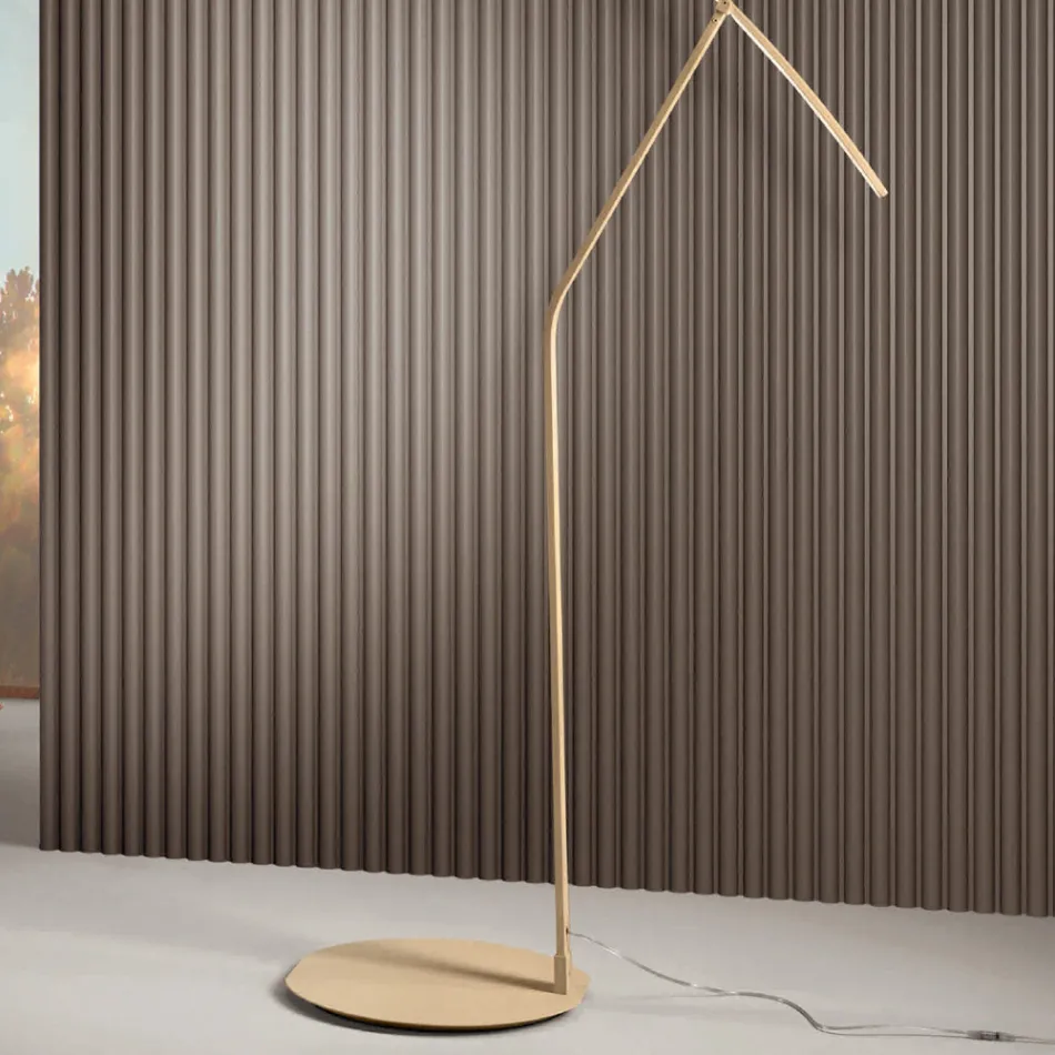 Lampa podłogowa z metalu malowanego w różnych kolorach i ściemnianej diody LED - klon Viadurini