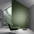 Lampa podłogowa z metalu malowanego w różnych kolorach i ściemnianej diody LED - klon Viadurini