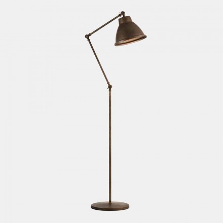 Lampa podłogowa z mosiądzu i żelaza z obrotowym wzorem Vintage - Loft autorstwa Il Fanale Viadurini
