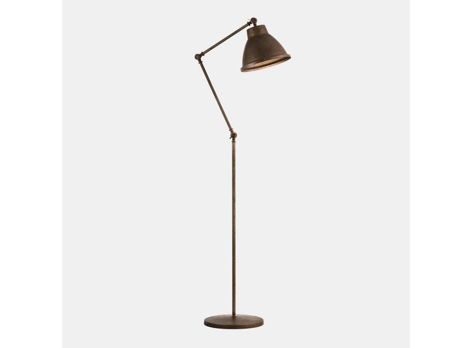 Lampa podłogowa z mosiądzu i żelaza z obrotowym wzorem Vintage - Loft autorstwa Il Fanale Viadurini