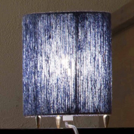 Lampa podłogowa z mosiądzu i kolorowej wełny wykonana we Włoszech Evita Viadurini