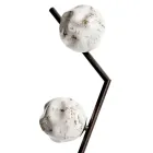 Lampa podłogowa z ciemnego mosiądzu i kamiennego szkła Made in Italy - Bottega Viadurini