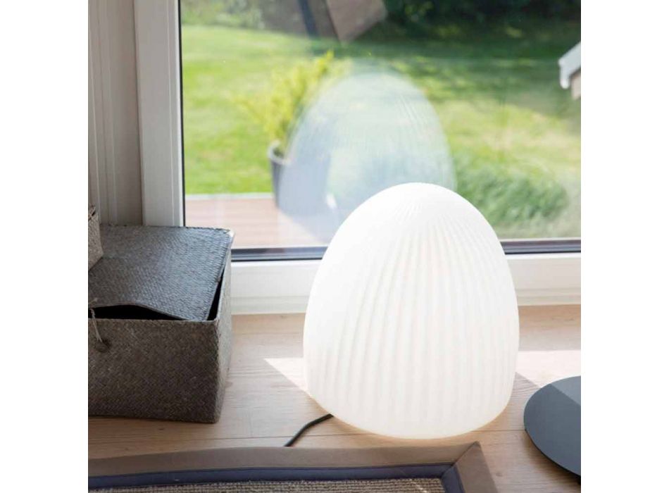 Lampa podłogowa z białego tworzywa sztucznego z diodami LED, solarnymi lub E27 - Massostar Viadurini