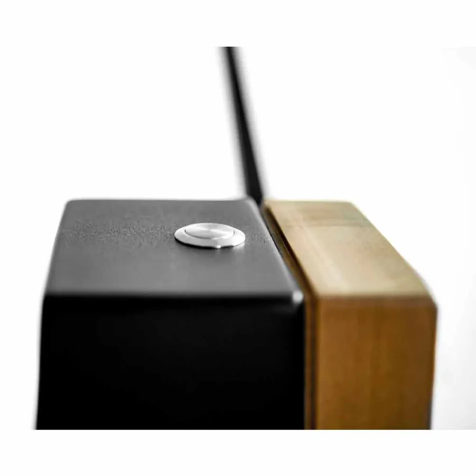 Lampa podłogowa z litego dębu i stali Made in Italy, Precious - Calisto Viadurini