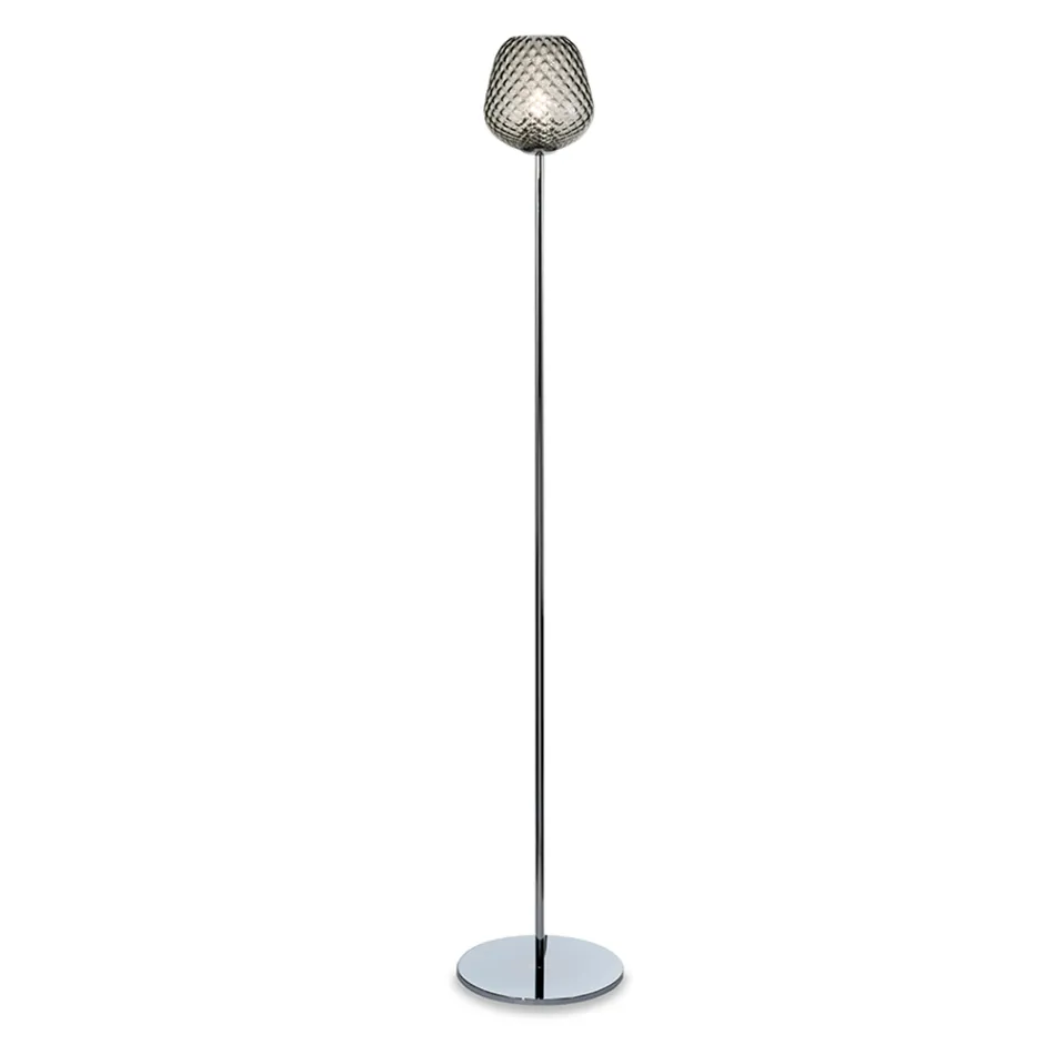 Lampa podłogowa z kloszem lub szkła przezroczystego, wyprodukowana we Włoszech - Elisia Viadurini