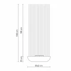 Lampa podłogowa LED z szarego technopolimeru i białych prętów pcv - dotyk Viadurini