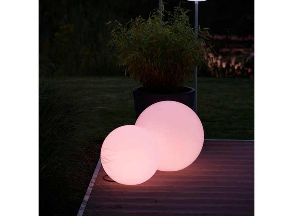 Wielokolorowa lampa podłogowa LED z białego plastiku, okrągła konstrukcja - Globostar Viadurini