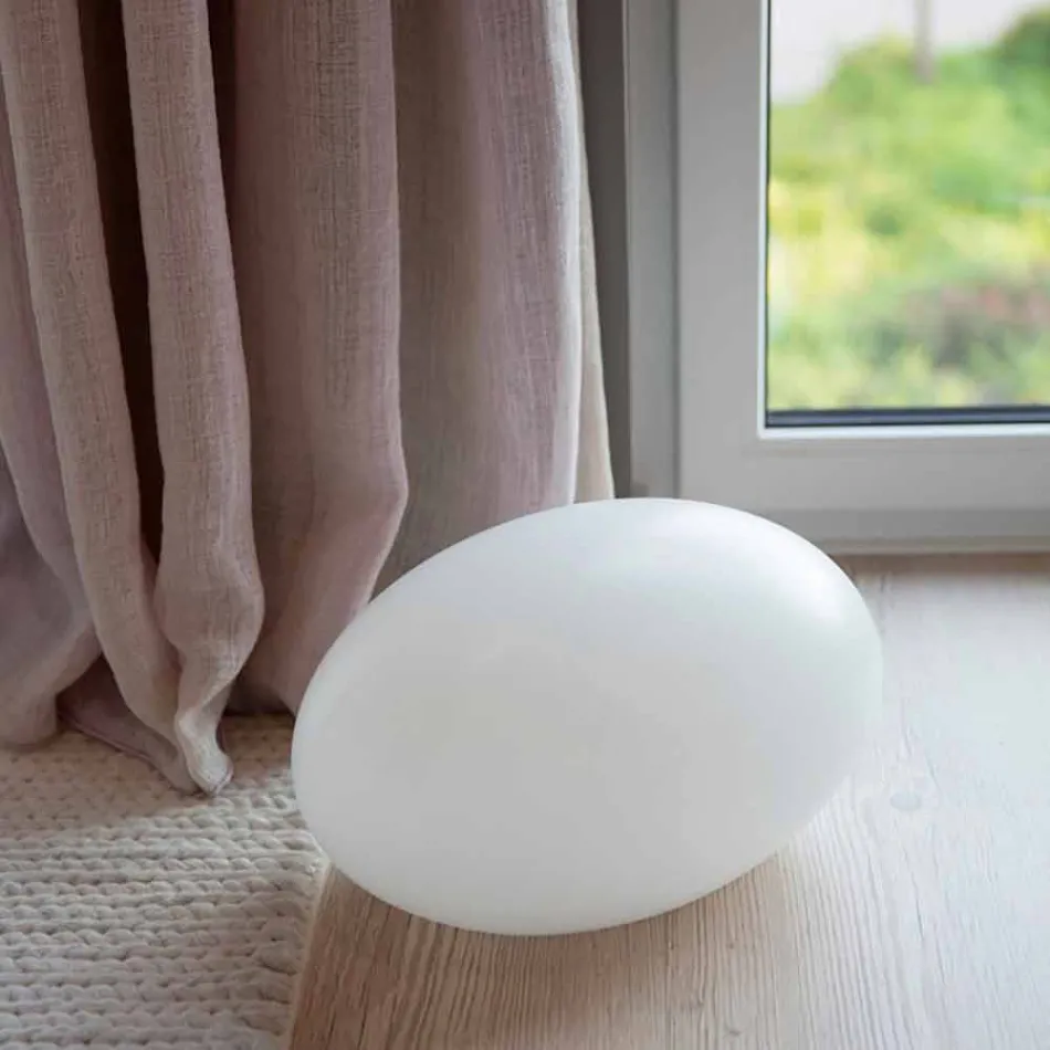 Lampa podłogowa LED, Solar lub E27 o nowoczesnym, kolorowym owalnym wzorze - Uovostar Viadurini