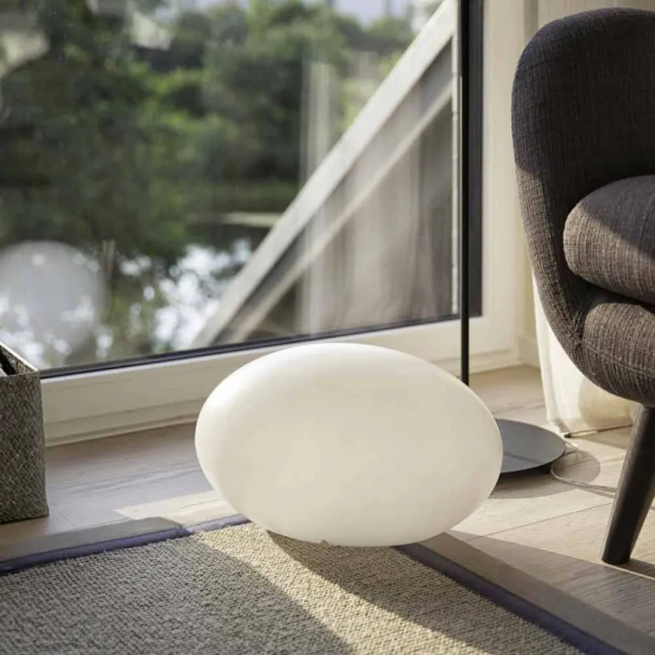 Lampa podłogowa LED, Solar lub E27 o nowoczesnym, kolorowym owalnym wzorze - Uovostar Viadurini