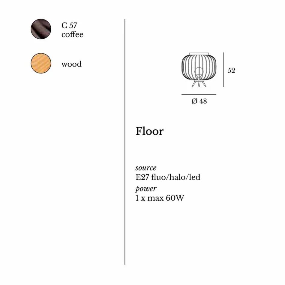 Nowoczesna lampa podłogowa ze stali Leira, Ø48xh.52 cm Viadurini