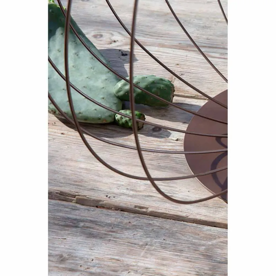 Lampa podłogowa lub wsporcza z drutu metalowego w kolorze białym lub brązowym - latarnia Viadurini