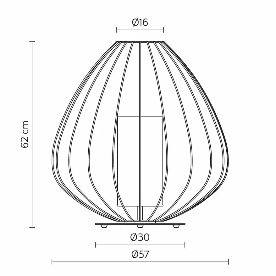 Lampa podłogowa lub wsporcza z drutu metalowego w kolorze białym lub brązowym - latarnia Viadurini