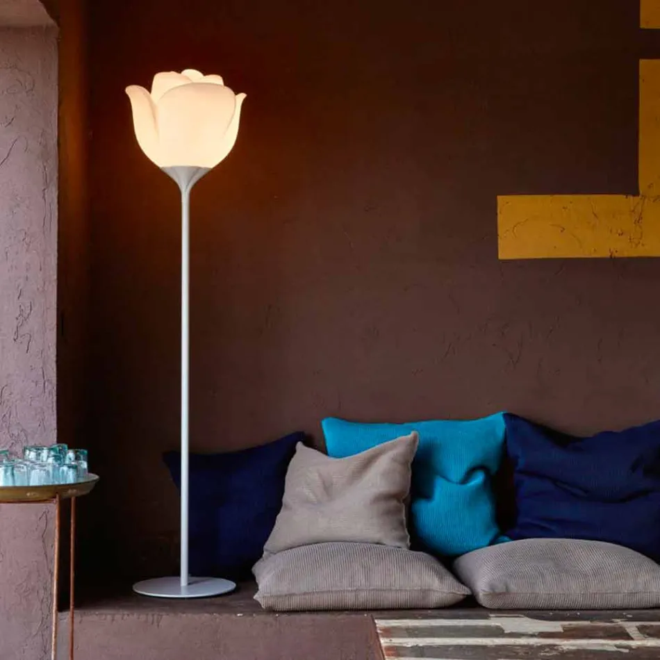 Plastikowa zewnętrzna lampa podłogowa Flower Design - Baby Love od Myyour Viadurini