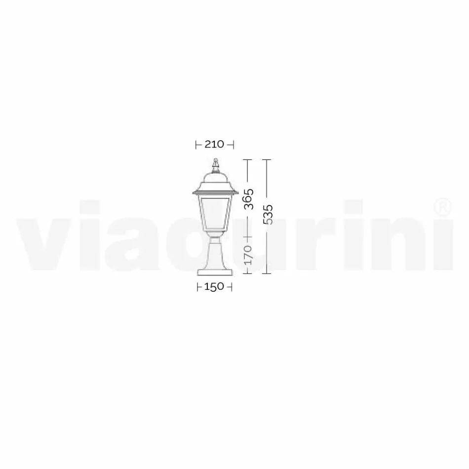 Aluminiowa zewnętrzna lampa podłogowa wyprodukowana we Włoszech, Aquilina Viadurini