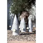 Zewnętrzna lampa podłogowa LED w nowoczesnym stylu z białego technopolimeru - Nano Viadurini