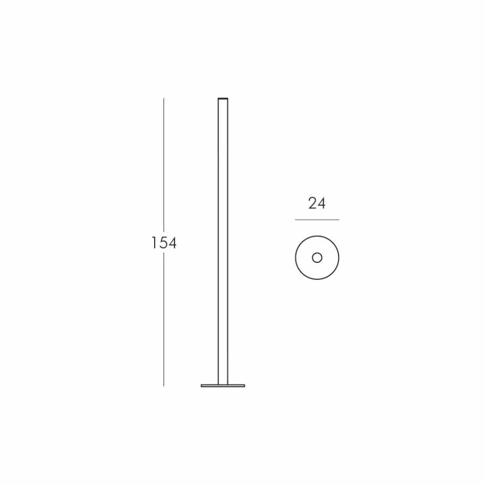 Sufitowa lampa podłogowa Flux slim z metakrylanu produkowanego we Włoszech Viadurini