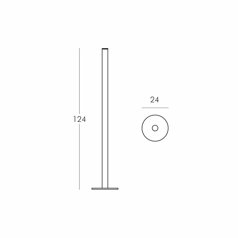 Sufitowa lampa podłogowa Flux slim z metakrylanu produkowanego we Włoszech Viadurini